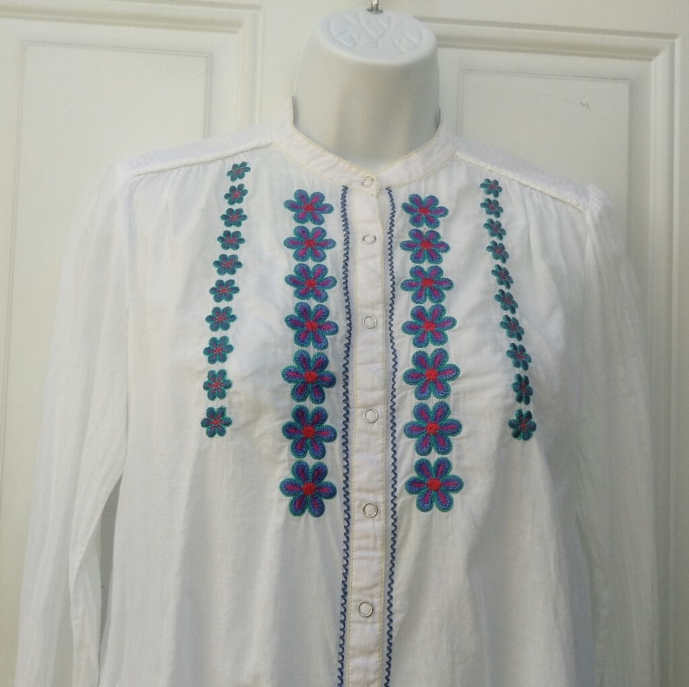 Johnny Was 3j Workshop Snap Button Embroidered - image 4